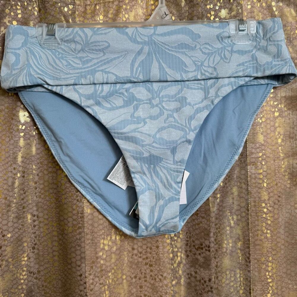 Ripcurl Sun Chaser Full Bikini Bottom Light Blue Full Coverage Large NWT